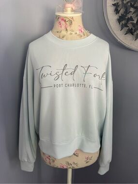 Twisted Fork Port Charlotte Florida Light Blue Crewneck Sweatshirt